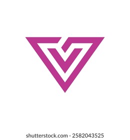 Geometric Letter V Logo design vector template on white background