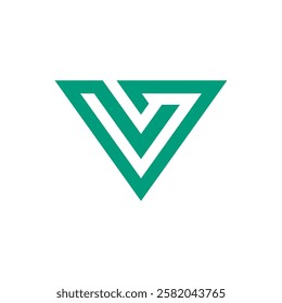 Geometric Letter V Logo design vector template on white background