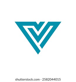 Geometric Letter V Logo design vector template on white background