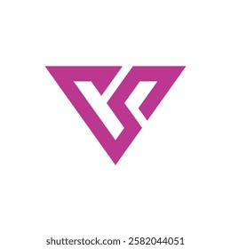 Geometric Letter V Logo design vector template on white background