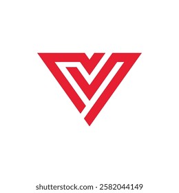 Geometric Letter V Logo design vector template on white background