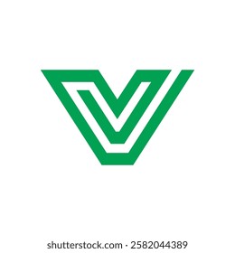 Geometric Letter V Logo design vector template on white background