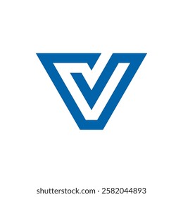 Geometric Letter V Logo design vector template on white background