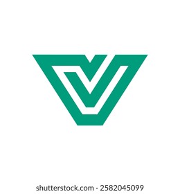 Geometric Letter V Logo design vector template on white background