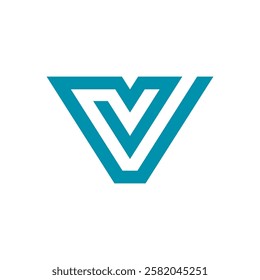 Geometric Letter V Logo design vector template on white background