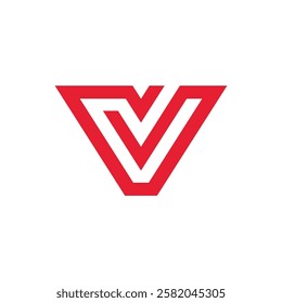 Geometric Letter V Logo design vector template on white background