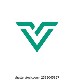 Geometric Letter V Logo design vector template on white background