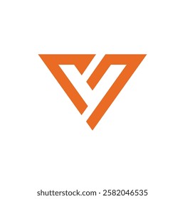 Geometric Letter V Logo design vector template on white background