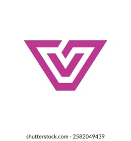 Geometric Letter V Logo design vector template on white background