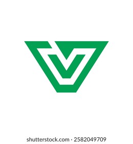 Geometric Letter V Logo design vector template on white background