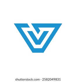 Geometric Letter V Logo design vector template on white background