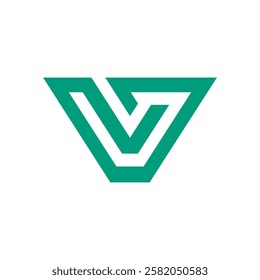 Geometric Letter V Logo design vector template on white background