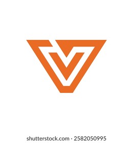 Geometric Letter V Logo design vector template on white background