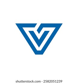 Geometric Letter V Logo design vector template on white background