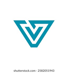 Geometric Letter V Logo design vector template on white background