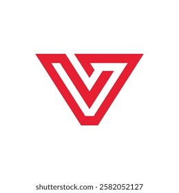 Geometric Letter V Logo design vector template on white background