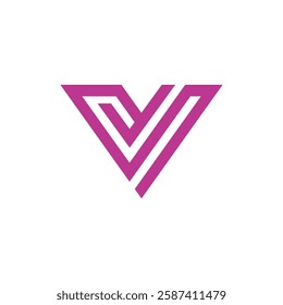 Geometric Letter V Logo design vector icon template isolated on white background