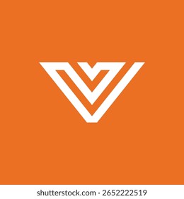 geometrischer Buchstabe v Logo-Design, Vektorvorlage