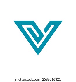 Geometric Letter V Triangle Logo design vector template on white background