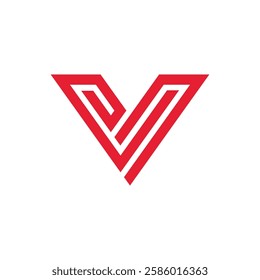 Geometric Letter V Triangle Logo design vector template on white background