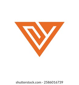 Geometric Letter V Triangle Logo design vector template on white background