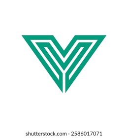 Geometric Letter V Triangle Logo design vector template on white background