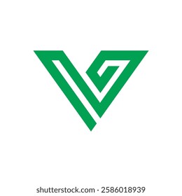 Geometric Letter V Triangle Logo design vector template on white background