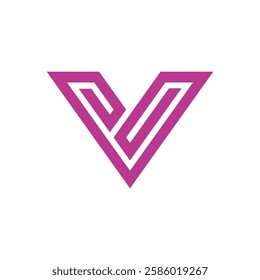 Geometric Letter V Triangle Logo design vector template on white background