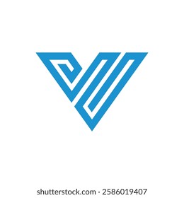 Geometric Letter V Triangle Logo design vector template on white background