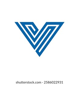 Geometric Letter V Triangle Logo design vector template on white background