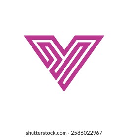 Geometric Letter V Triangle Logo design vector template on white background