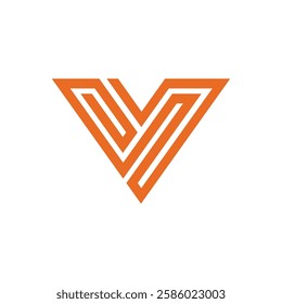 Geometric Letter V Triangle Logo design vector template on white background