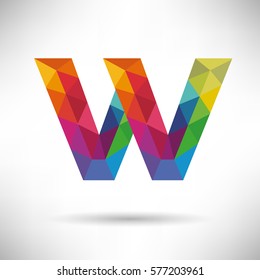 Geometric Letter W Icon and Logo Template.