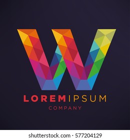 Geometric Letter W Icon and Logo Template.