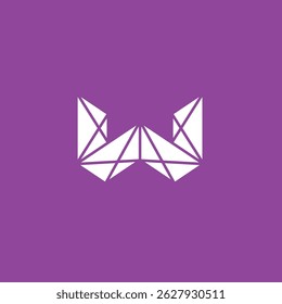 Geometric Letter W logo design vector template