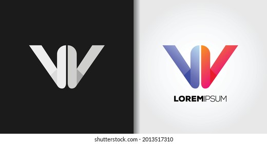 geometric letter w logo template vector set