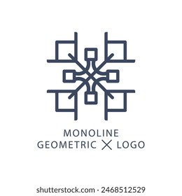 Geometric letter X  creative agency logo template