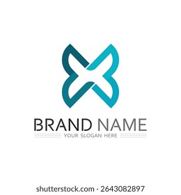 Geometric Letter X Logo Design with Strong Lines and Branding Concept