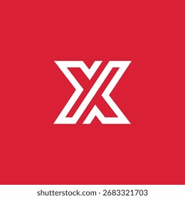 Modelo de vetor de design de logotipo X de letra geométrica