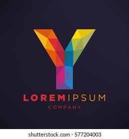 Geometric Letter Y Icon and Logo Template.