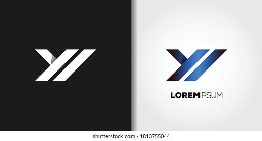 geometric letter y logo template set vector