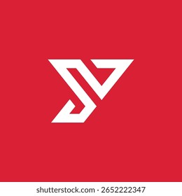 geometric letter y yv vy logo design vector template