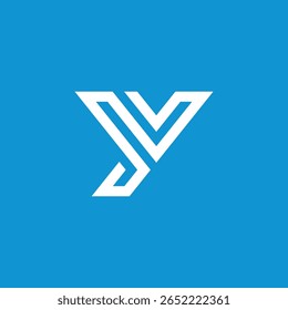 letra geométrica y yv vy modelo de vetor de design de logotipo