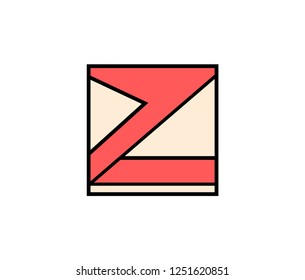 Geometric letter Z logo, Square shape symbol.
