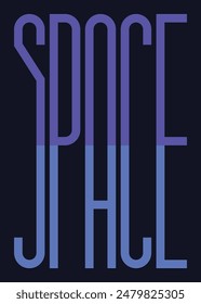 Geometric lettering Space. Poster in creative flat style.