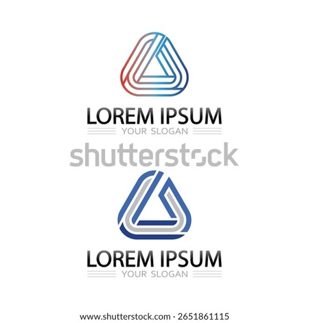 Geometric Lettermark with Triangle Structure and Prism Color Style in Vector Design