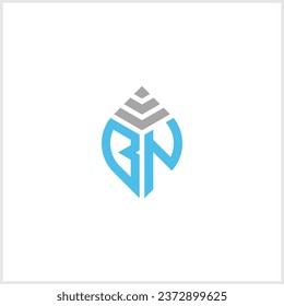 geometric letters bn, n, b, nb logo leaf