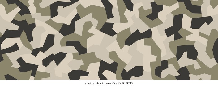 Geometric light khaki green camouflage, military texture, seamless urban camo pattern. Vector