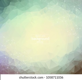 Geometric light Polygonal background molecule and communication. Connected lines with dots. Minimalism background. Concept of the science, chemistry, biology, medicine, technology.