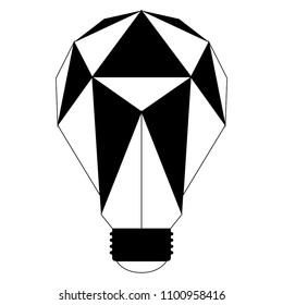 Geometric lightbulb silhouette